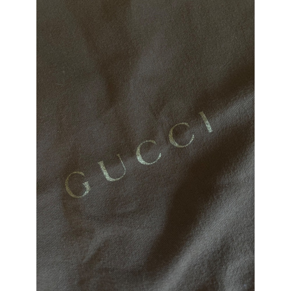 Gucci Brown Chocolate Cotton Drawstring Dust Bag Cover Made in Italy 13" x 15" - Picture 6 of 6